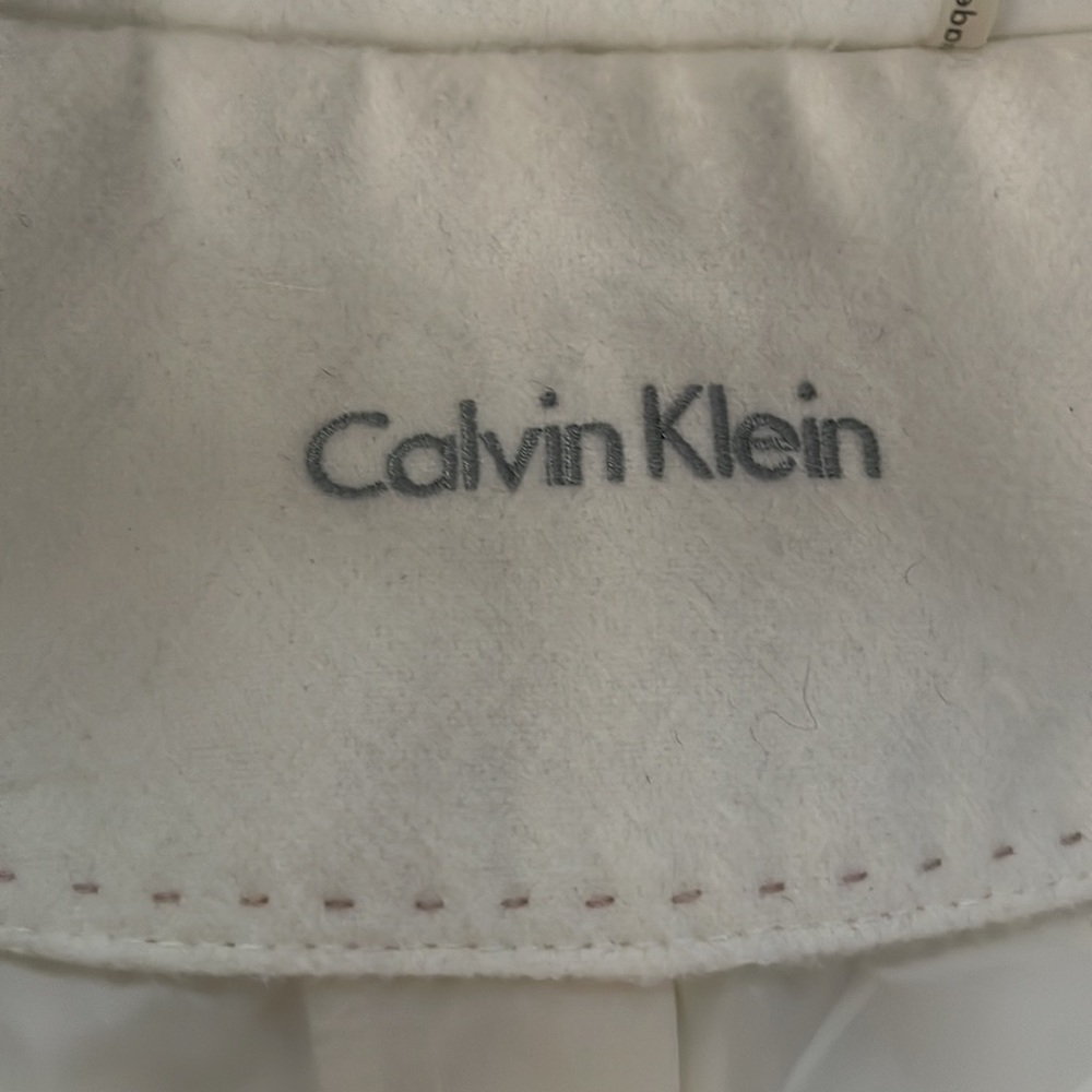 *Sold* Calvin Klein White Pea Coat - Picture 4 of 9